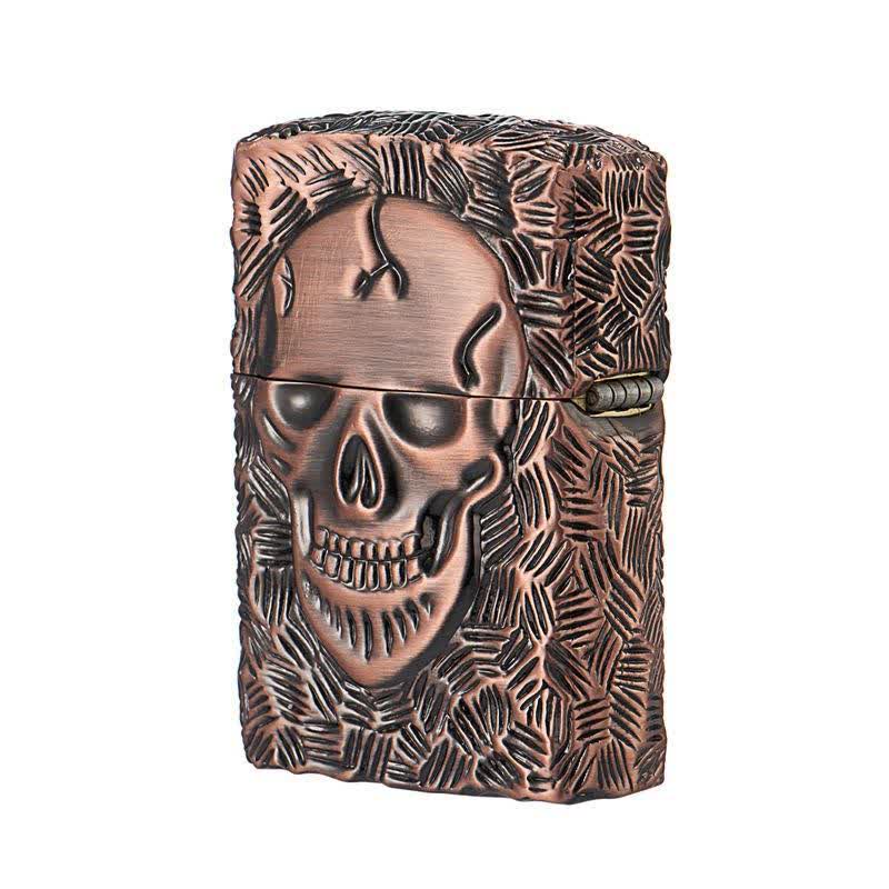 Halloween Skelett Domineering Nachfüllbares Kerosinfeuerzeug - Rotbronze - image 5