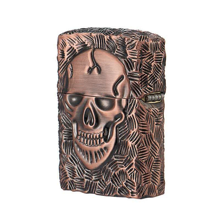 Halloween Skelett Domineering Nachfüllbares Kerosinfeuerzeug - Rotbronze - image 5