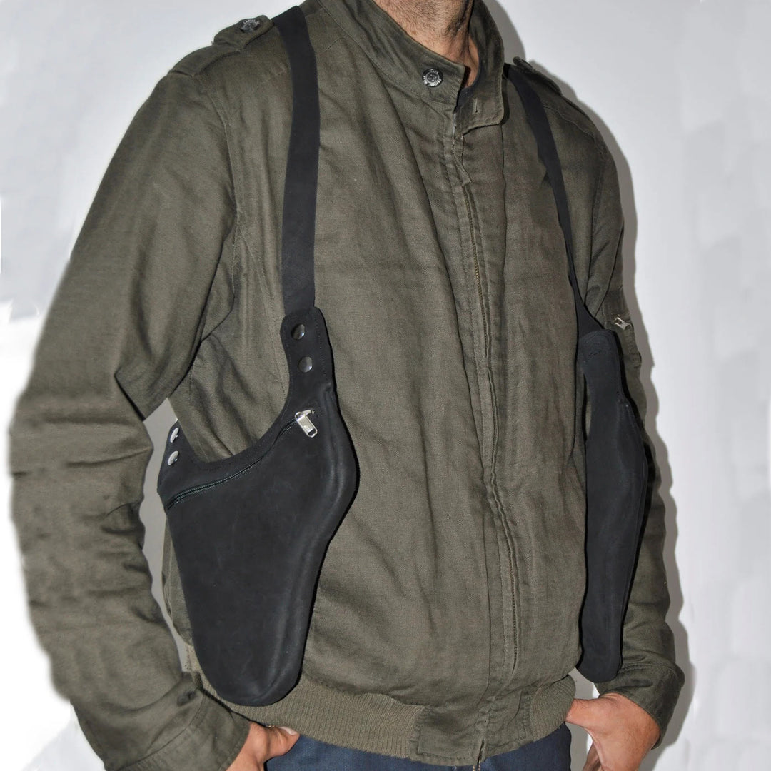 Retro Herren-Umhängetasche mit verstellbarem Riemen und Reißverschluss - image 1