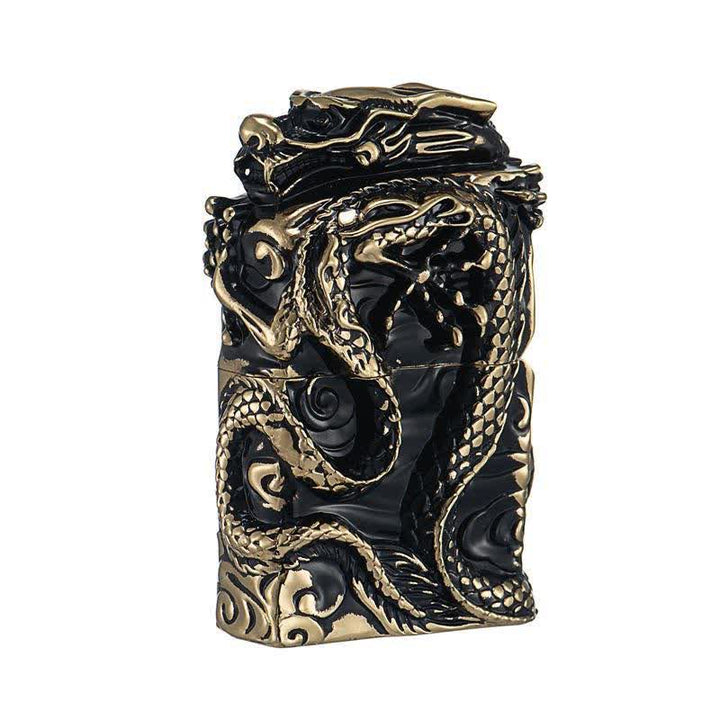 Retro Collection Relief Dragon Nachfüllbares Kerosinfeuerzeug - Gold & Schwarz - image 3