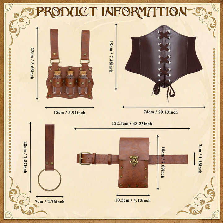 Halloween Damen Cosplay Wikinger Gürtel Set Zubehör 5 Stück - image 9