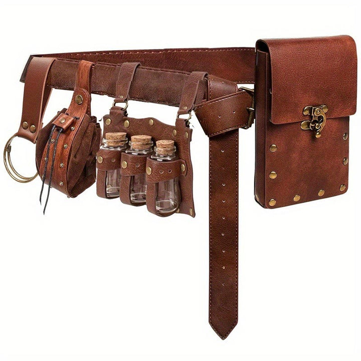 Halloween Cosplay Magische Flasche Gürteltasche Brieftasche Gürtel Set - 5 Stk. - Braun - image 1