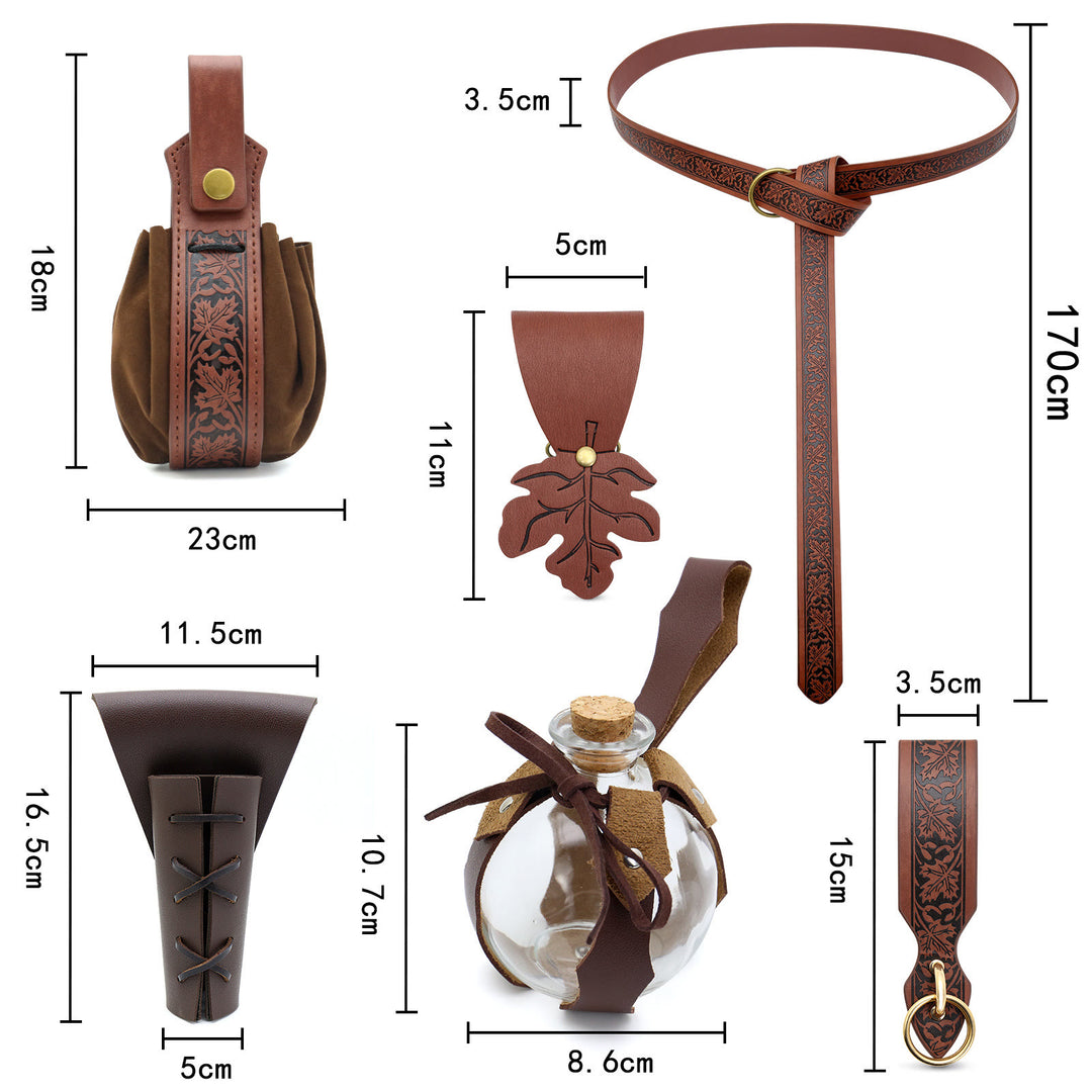 Halloween Cosplay Kostüm Ahornblatt geprägtes Wikinger-Gürtelset - image 8