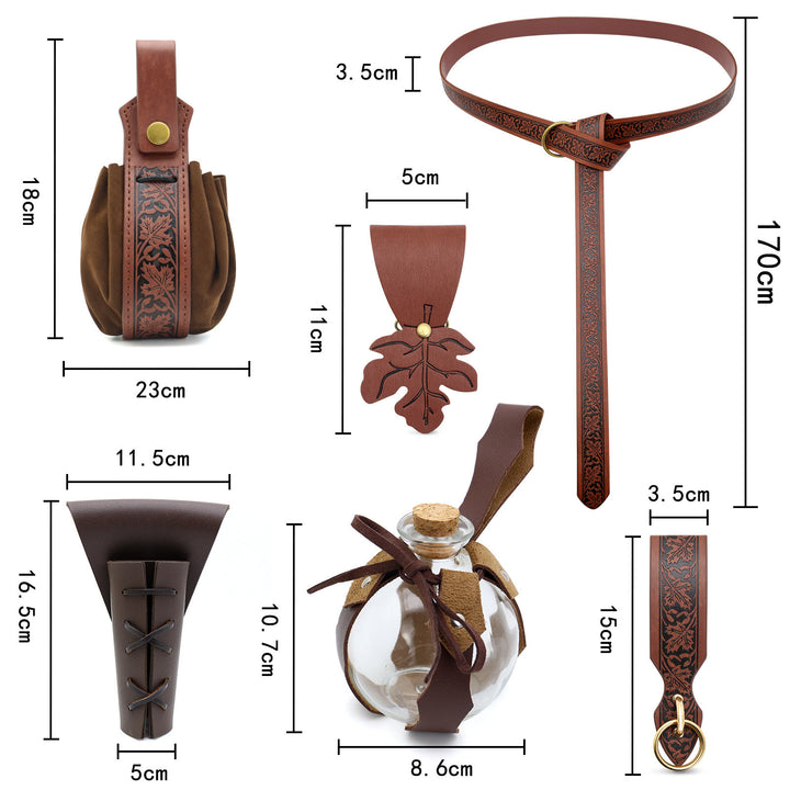 Halloween Cosplay Kostüm Ahornblatt geprägtes Wikinger-Gürtelset - image 8