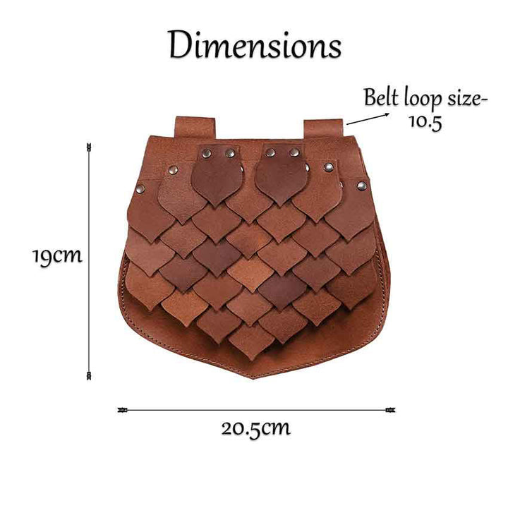 Gürteltasche im mittelalterlichen Stil mit großer Kapazität und Fischschuppen-Design für Wikinger - image 6