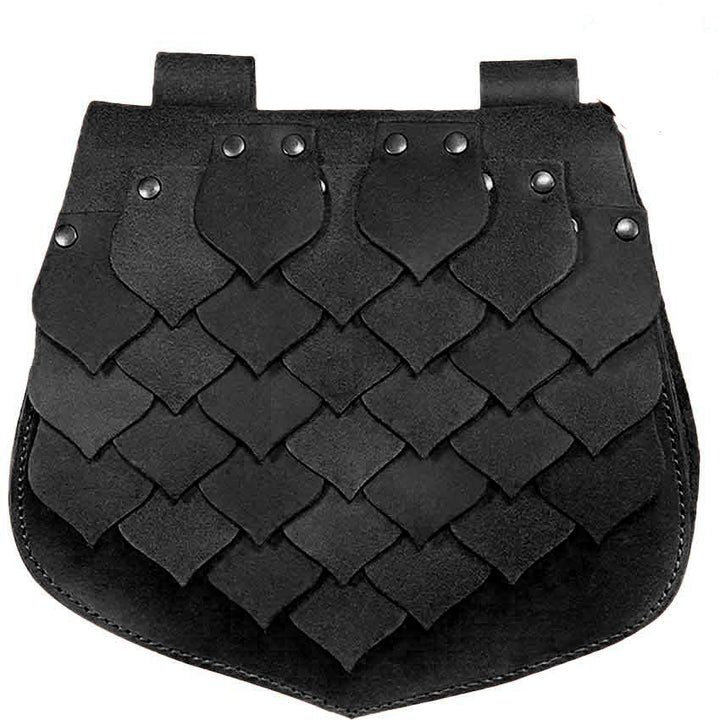 Gürteltasche im mittelalterlichen Stil mit großer Kapazität und Fischschuppen-Design für Wikinger - Schwarz - image 5