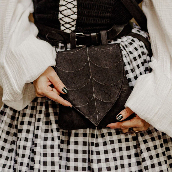 Halloween Retro Blattförmige Damen Wikinger Gürteltasche - Schwarz - image 1