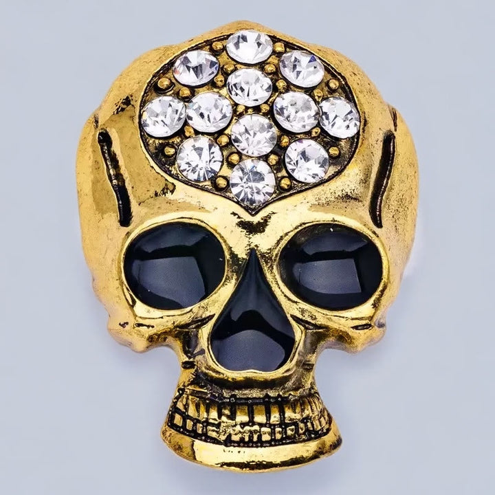 Halloween Strass Exquisite Totenkopf Brosche Accessoire - Golden - image 3