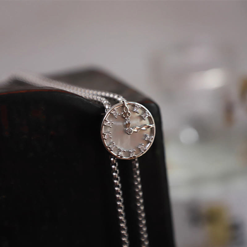 Unisex Vintage Silber Stationäre Uhr Design Bolo Krawatte - image 2