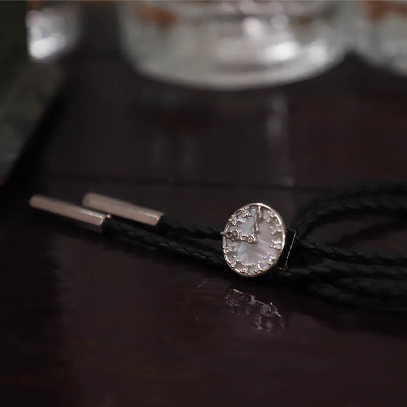 Unisex Vintage Silber Stationäre Uhr Design Bolo Krawatte - image 7