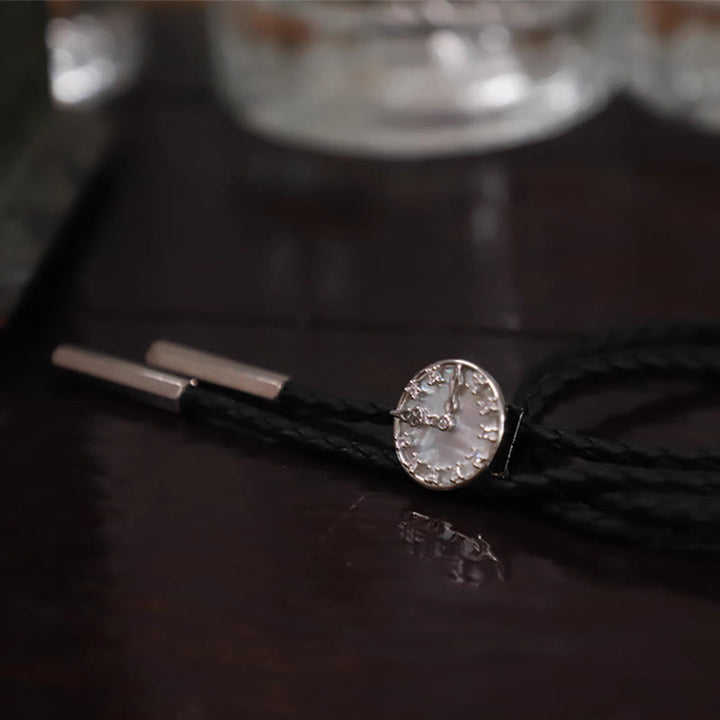 Unisex Vintage Silber Stationäre Uhr Design Bolo Krawatte - image 7