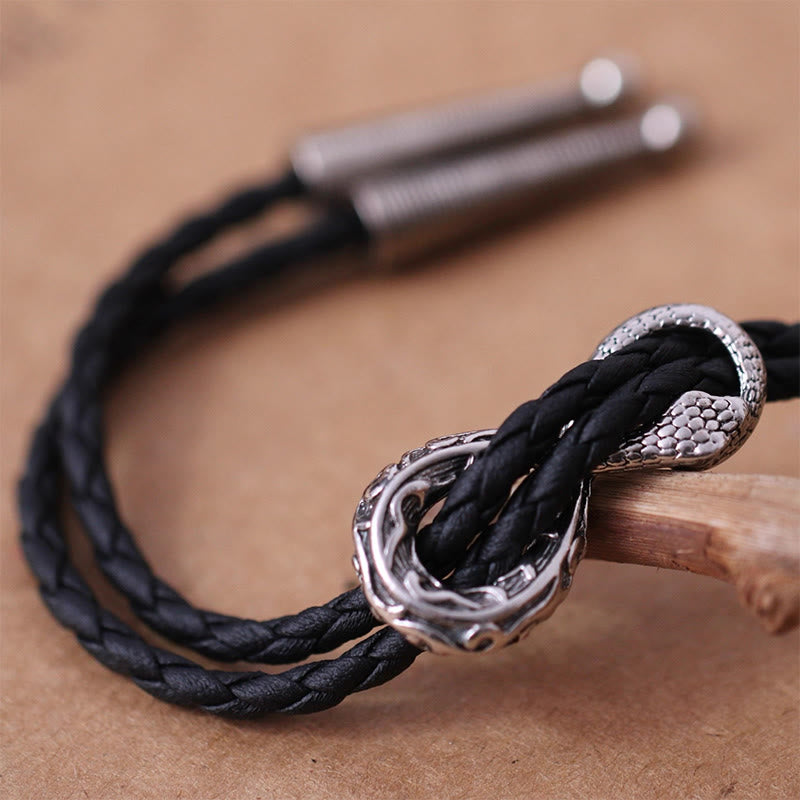 Vintage Silber Spirit Schlange Bolo Krawatte Paar Accessoires - image 4