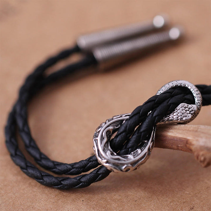 Vintage Silber Spirit Schlange Bolo Krawatte Paar Accessoires - image 4