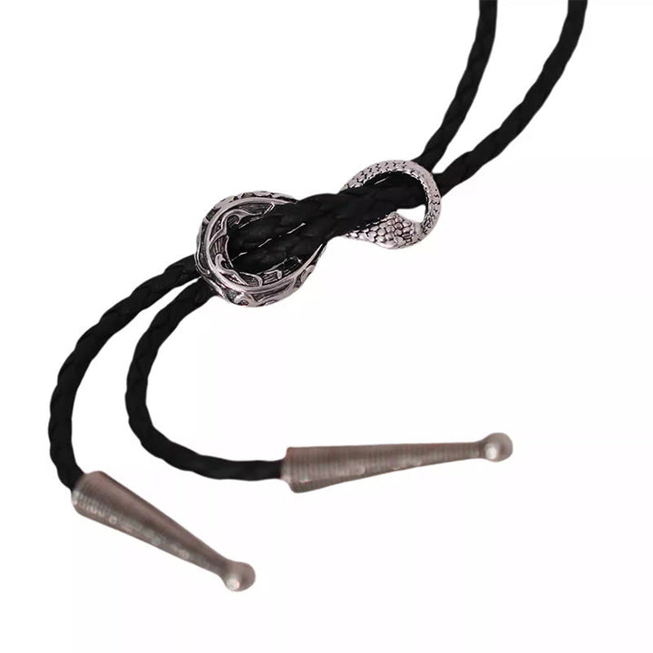 Vintage Silber Spirit Schlange Bolo Krawatte Paar Accessoires - image 5