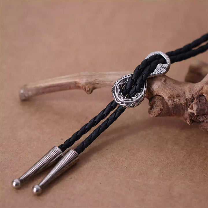 Vintage Silber Spirit Schlange Bolo Krawatte Paar Accessoires - image 3
