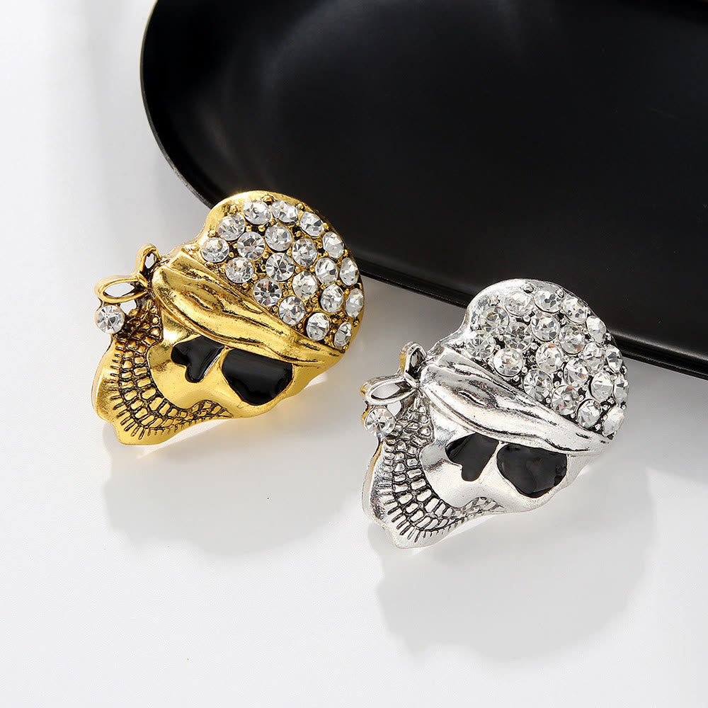 Halloween Lustige Diamant Piratenschädel Brosche Accessoire - image 1