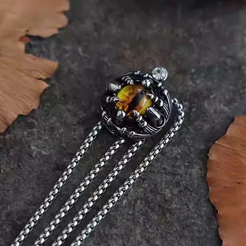 Handgemachte Bolotie mit Retro-Dämonenaugen-Krallen aus Stahlkette - image 6
