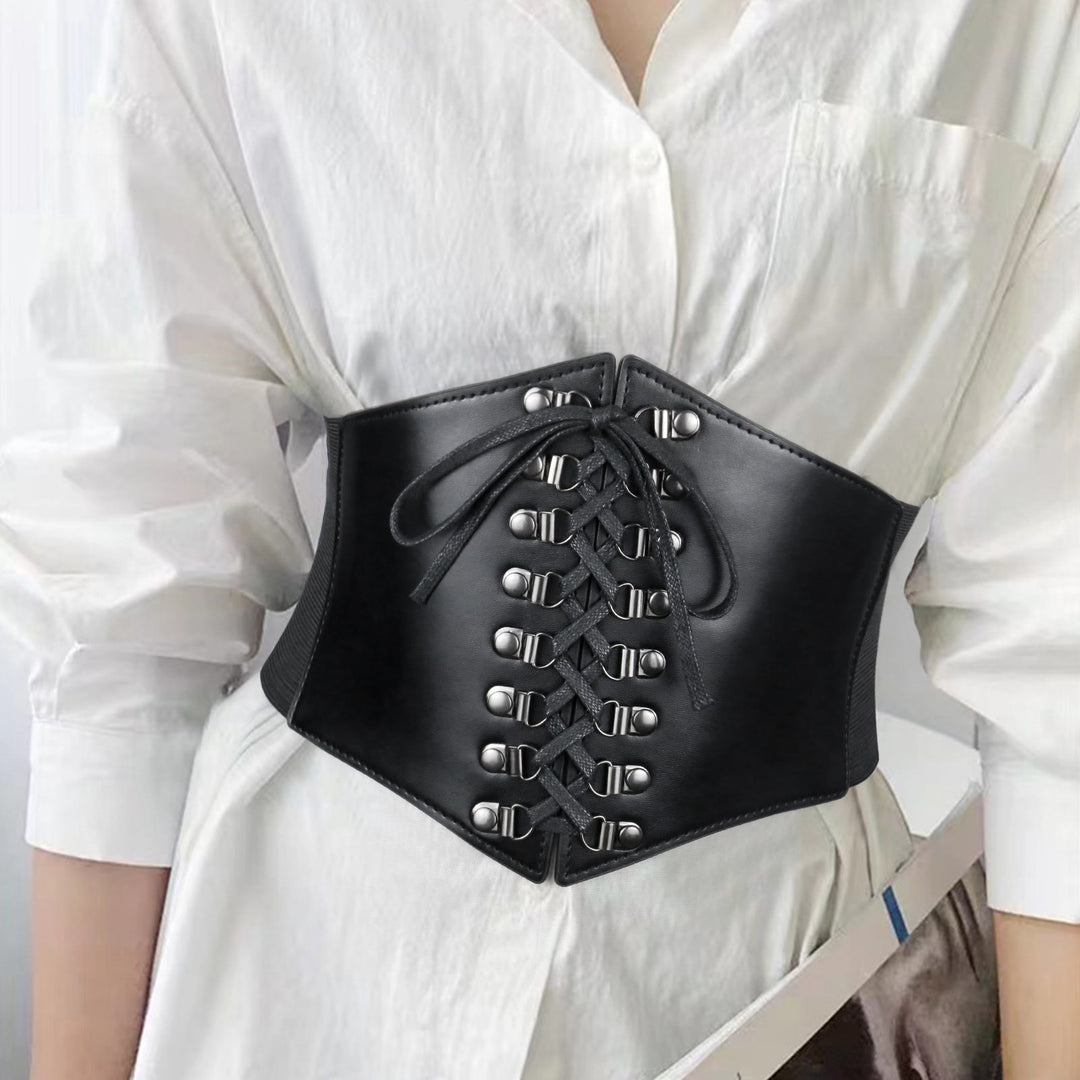 Schwarzer Damen-Korsettgürtel mit stilvoller Schnalle und Riemen - image 0