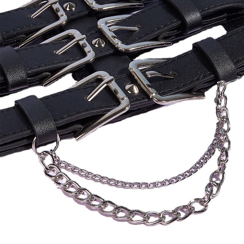 Kreativer Korsettgürtel im Punk-Stil mit dreireihiger Schnalle für Damen - image 2