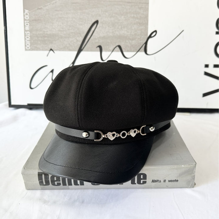 Love Chain Buckle Fashion Damen Winter Baskenmütze - Schwarz - Einstellbar (21 1/4"-22 7/8") - image 4