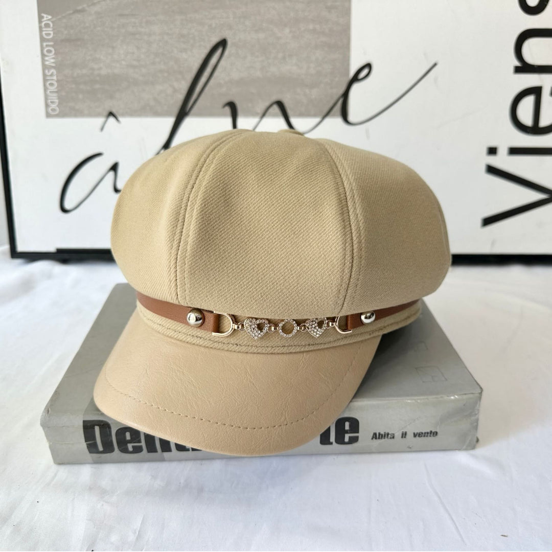 Love Chain Buckle Fashion Damen Winter Baskenmütze - Khaki - Einstellbar (21 1/4"-22 7/8") - image 0