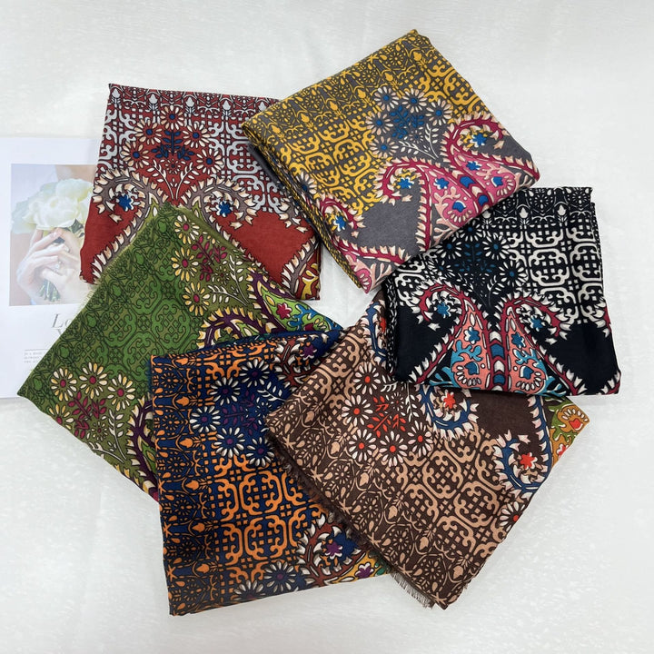 Sommer-Sonnenschutzschal für Damen im Ethno-Stil mit Cashew-Print - image 6