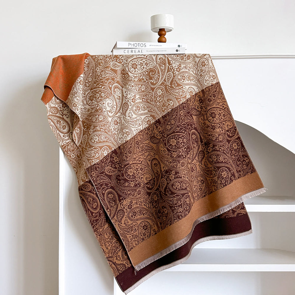 Retro Exotic Cashew Print Damen Winter Warmer Schal - image 1
