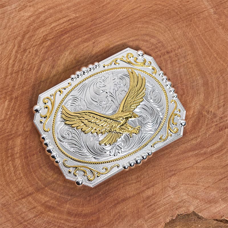 Golden Flying Eagle DIY Cowboy Schnalle Ledergürtel - image 2