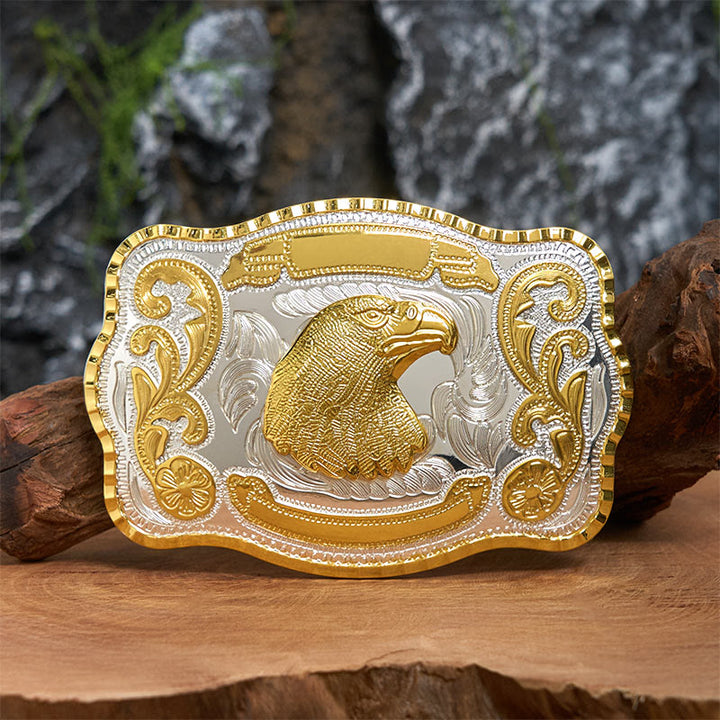 Goldener Wilder Adlerkopf DIY Cowboy Schnalle Ledergürtel - Adlerkopf - Ohne Gürtel - Nicht im Lieferumfang enthaltener Gürtel - image 0