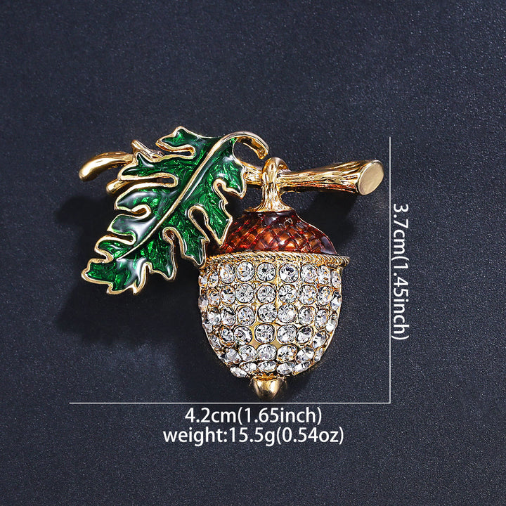 Exquisite Herbst-Brosche aus Tannenzapfen-Diamantlegierung - image 2