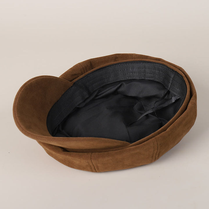Modische einfarbige Winter-Barettmütze für Damen mit Schnalle - image 2