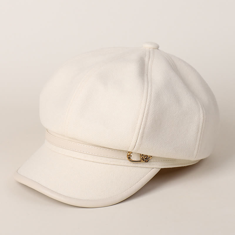 Randumwickelte Gürtelschnalle Modische Winter-Barettmütze für Damen - Weiß - M (22"-22 7/8") - image 8
