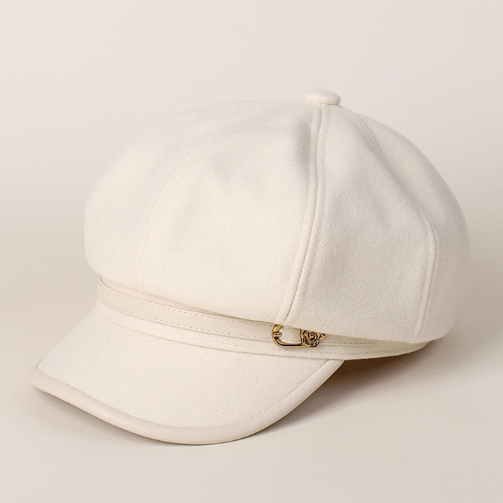 Randumwickelte Gürtelschnalle Modische Winter-Barettmütze für Damen - Weiß - M (22"-22 7/8") - image 8