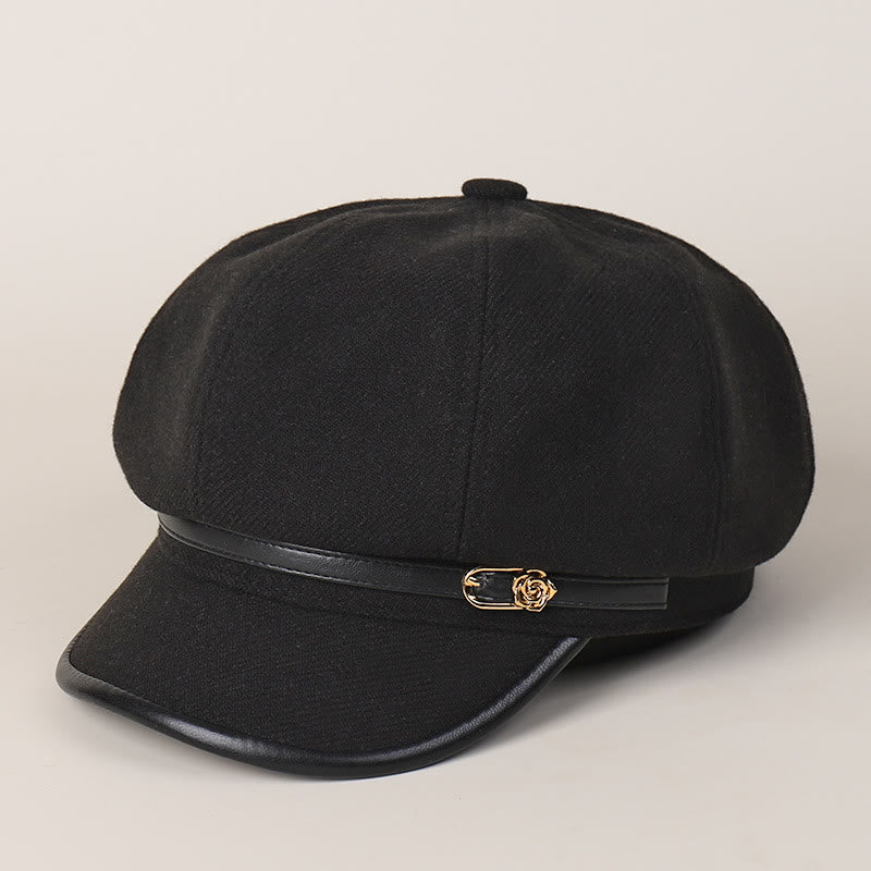 Randumwickelte Gürtelschnalle Modische Winter-Barettmütze für Damen - Schwarz - M (22"-22 7/8") - image 7