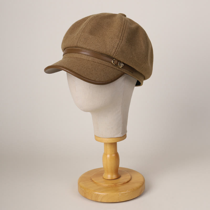 Randumwickelte Gürtelschnalle Modische Winter-Barettmütze für Damen - image 1