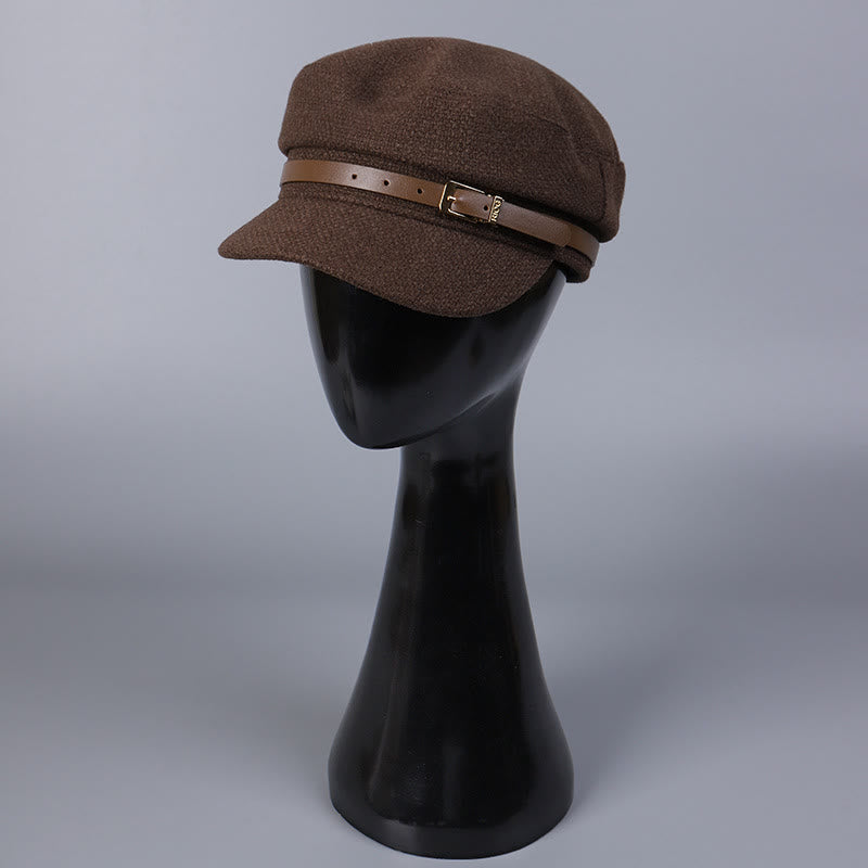 Wintergürtel Metallschnalle Flat Top Damen Baskenmütze - image 1