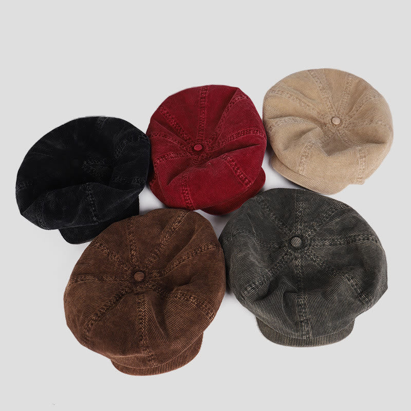 Unisex Distress Washed Corduroy Cloud Baskenmütze - image 7