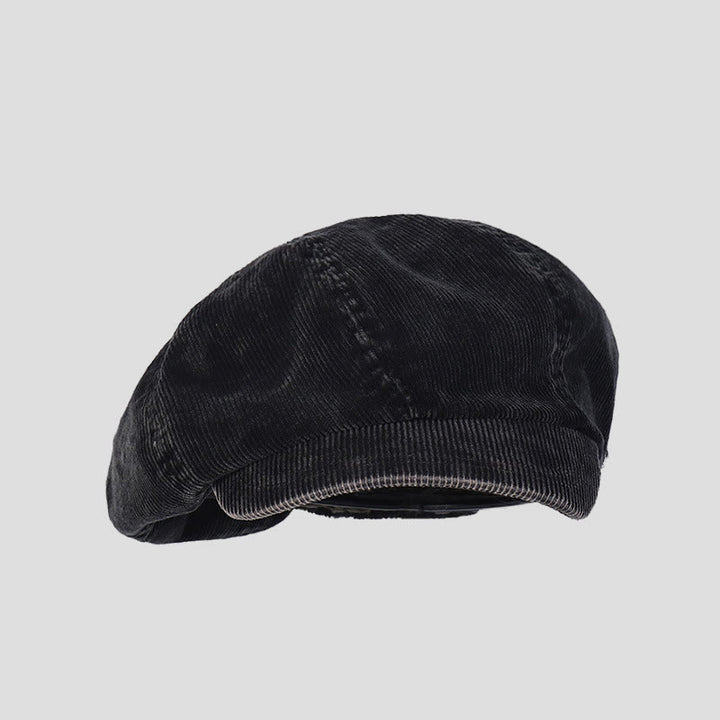 Unisex Distress Washed Corduroy Cloud Baskenmütze - Schwarz - M (22"-22 7/8") - image 8