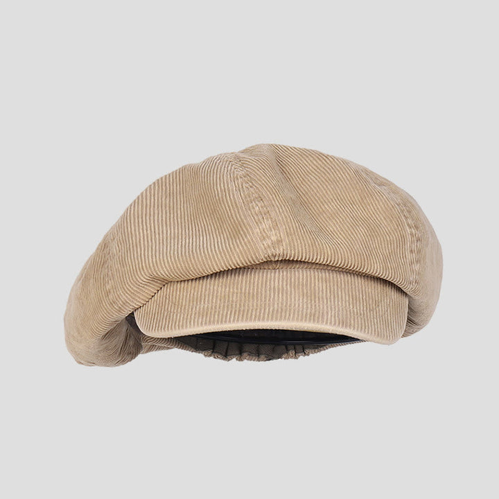 Unisex Distress Washed Corduroy Cloud Baskenmütze - Khaki - M (22"-22 7/8") - image 9
