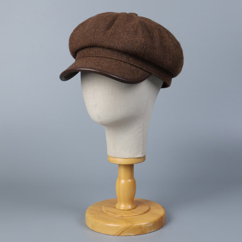 Modische und einfache Winter-Damen-Baskenmütze mit Randbedeckung - image 1