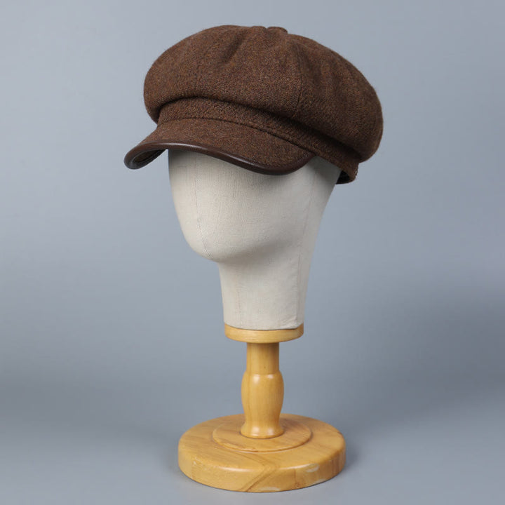 Modische und einfache Winter-Damen-Baskenmütze mit Randbedeckung - image 1