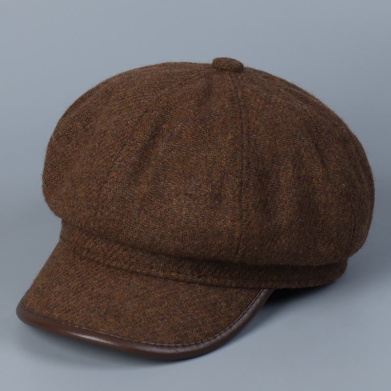 Modische und einfache Winter-Damen-Baskenmütze mit Randbedeckung - Kaffee - M (22"-22 7/8") - image 0