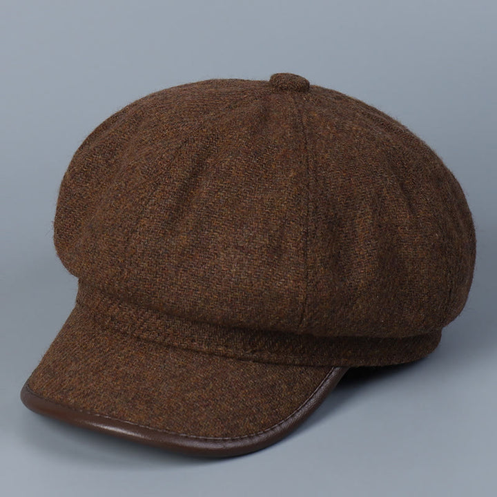 Modische und einfache Winter-Damen-Baskenmütze mit Randbedeckung - Kaffee - M (22"-22 7/8") - image 0