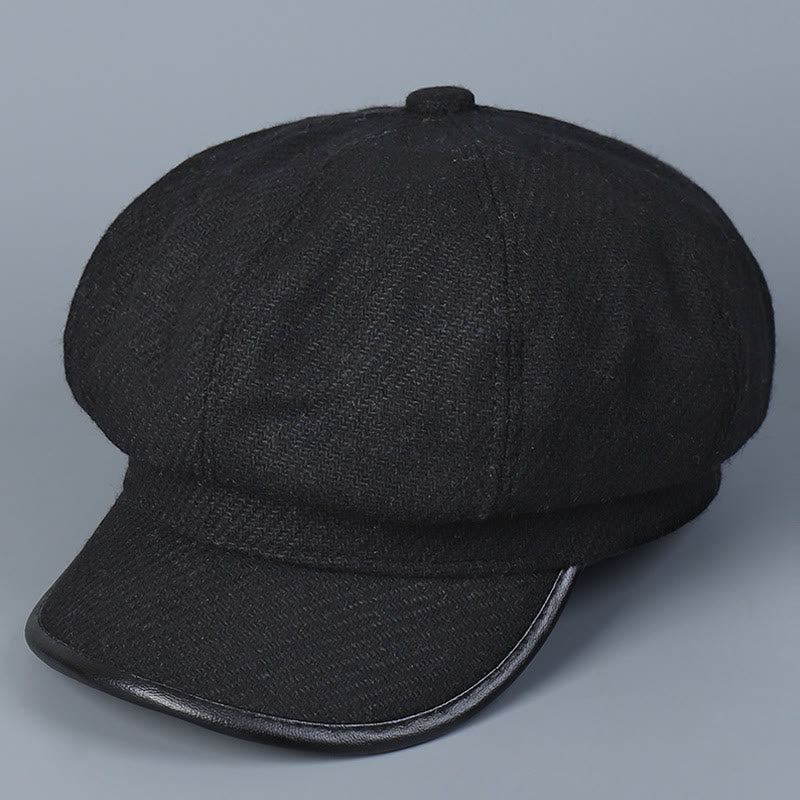 Modische und einfache Winter-Damen-Baskenmütze mit Randbedeckung - Schwarz - M (22"-22 7/8") - image 8