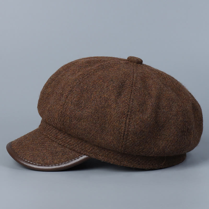 Modische und einfache Winter-Damen-Baskenmütze mit Randbedeckung - image 3