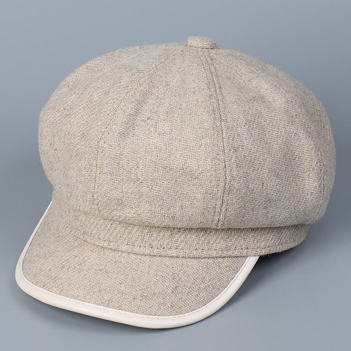 Modische und einfache Winter-Damen-Baskenmütze mit Randbedeckung - Beige - M (22"-22 7/8") - image 10