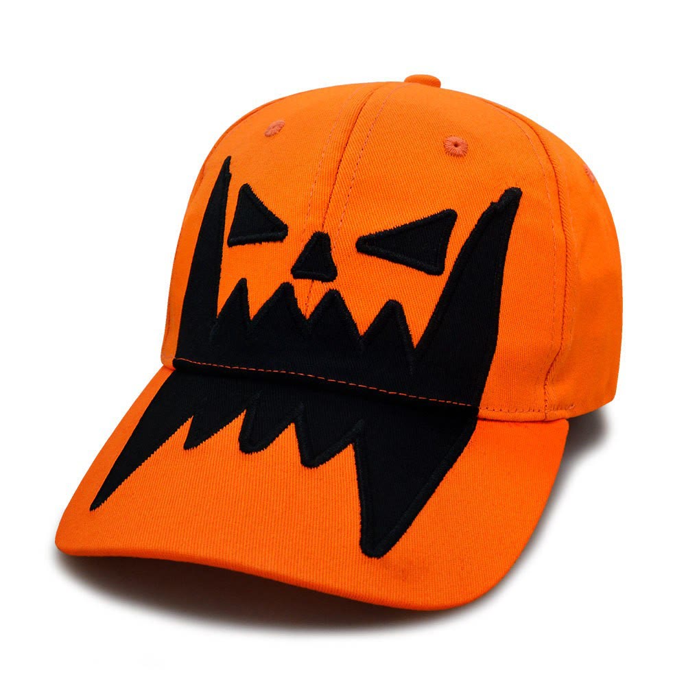 Halloween Quirky Big Mouth Bedruckte Kürbismütze Baseballkappe - Orange - L（22 7/8"-23 5/8"） - image 0
