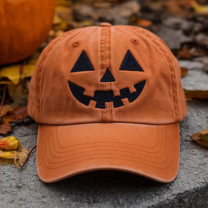 Halloween-Baseballkappe mit lustigem Kürbisgesichts-Print - Orange - Einstellbar (ca. 21 5/8"-23 1/4") - image 0