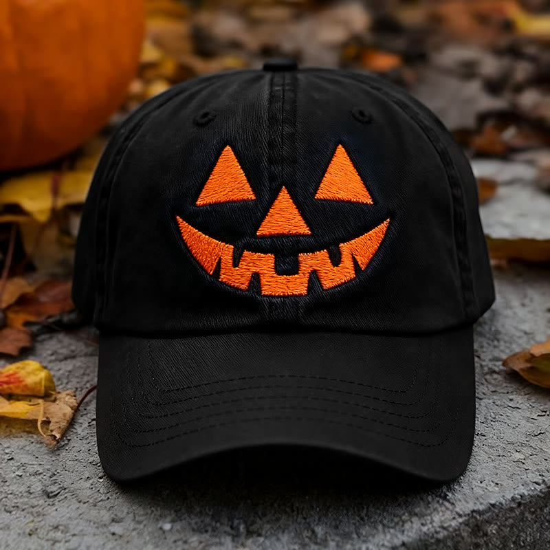 Halloween-Baseballkappe mit lustigem Kürbisgesichts-Print - Schwarz - Einstellbar (ca. 21 5/8"-23 1/4") - image 2