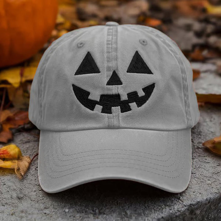 Halloween-Baseballkappe mit lustigem Kürbisgesichts-Print - Grau - Einstellbar (ca. 21 5/8"-23 1/4") - image 3